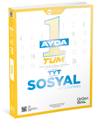 345 - 1 Ayda Tüm TYT Sosyal Soru Bankası - GÜNCEL  resmi